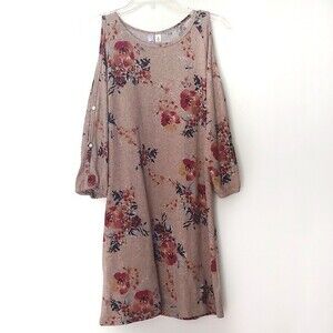 Alya Floral Cold Shoulder Sweater Dress Medium